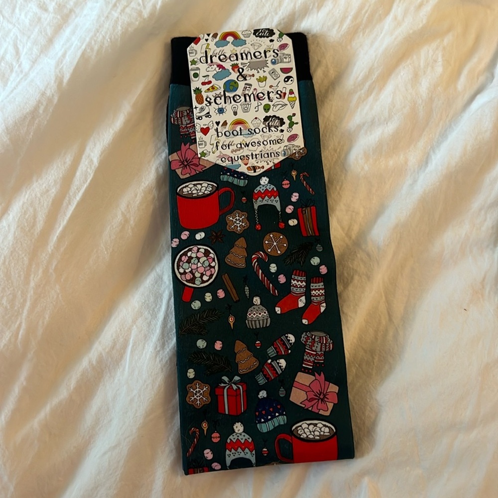 Christmas Dreamers & Schemers Riding Socks